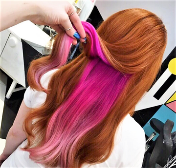 Beautifully unexpected and trending this minute: Peekaboo Rainbow Hair